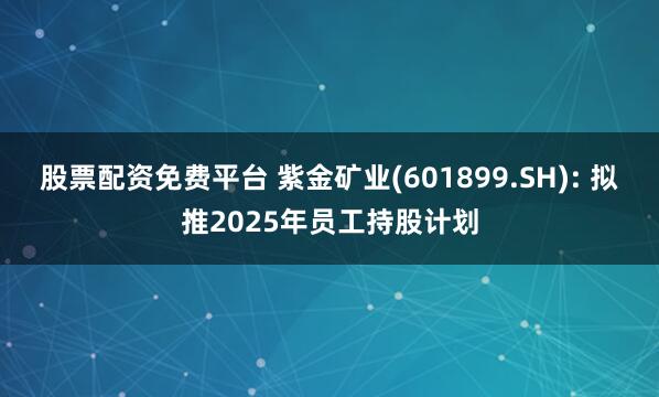 股票配资免费平台 紫金矿业(601899.SH): 拟推2025年员工持股计划