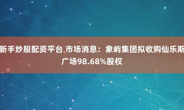 新手炒股配资平台 市场消息：象屿集团拟收购仙乐斯广场98.68%股权