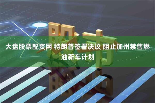 大盘股票配资网 特朗普签署决议 阻止加州禁售燃油新车计划